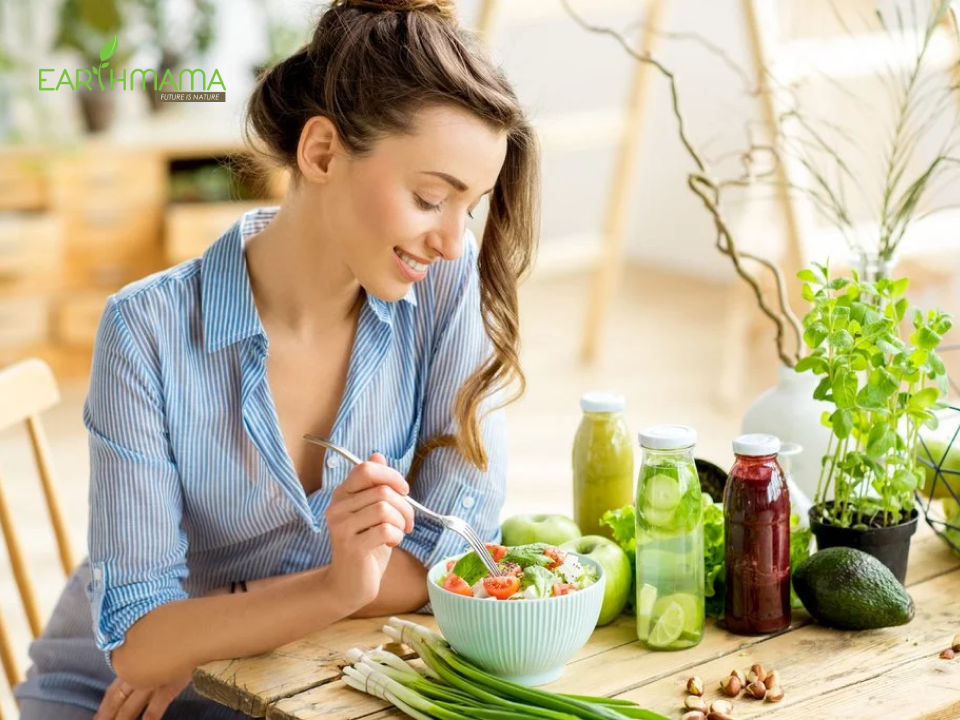 Trị mụn lưng sau sinh với lối sống ăn uống lành mạnh