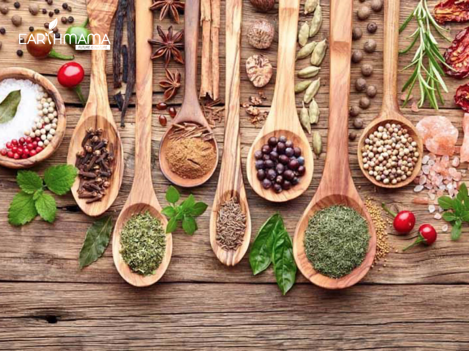 Mẹ có thể nêm các gia vị lành tính với lượng phù hợp cho bé