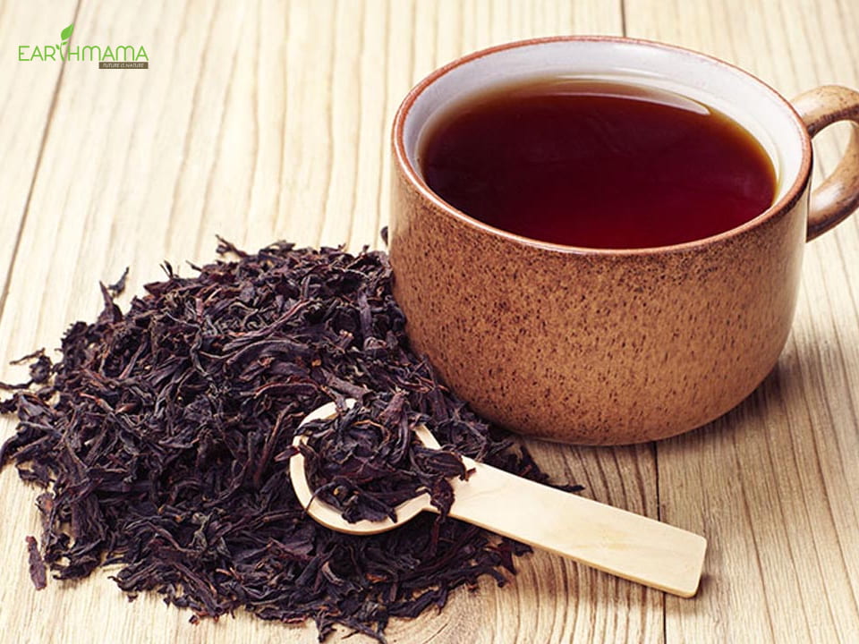 trà đen chống rạn da cho bà bầu