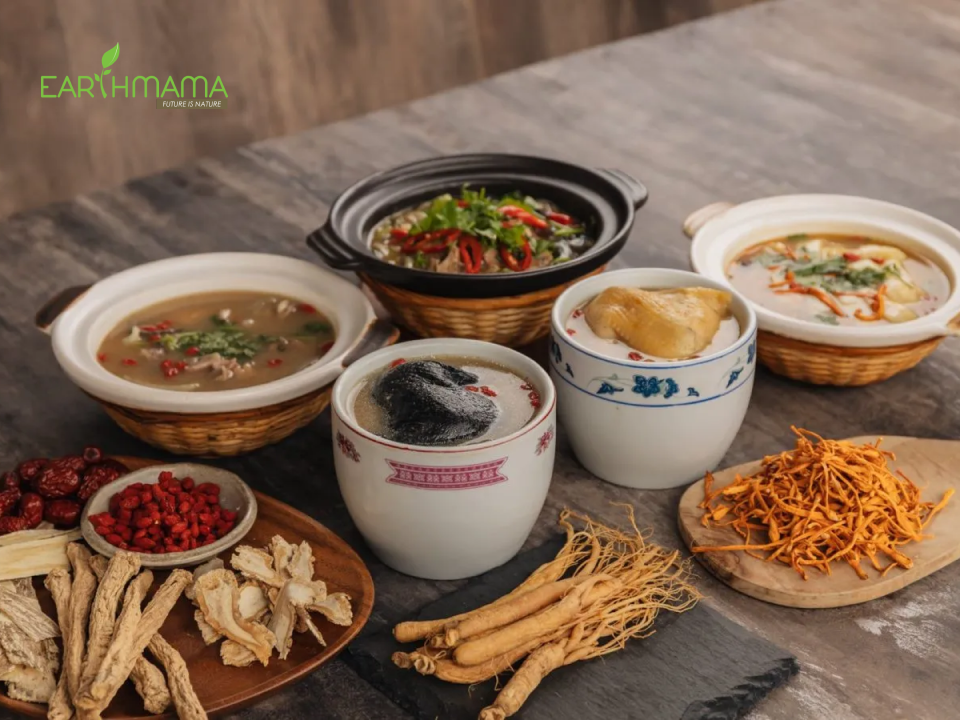 Những món canh tốt cho bà bầu 3 tháng đầu như món canh gà hầm thuốc bắc