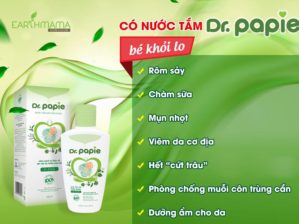 Sữa tắm gội cho bé sơ sinh Dr. Papie